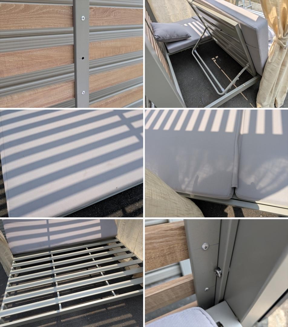 リゾートベッド　ベッド　デイベッド　グランピング　プールサイド　カーテン付き　B