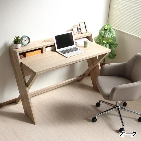 《新品・送料無料》パソコンデスク 幅125cm ハイタイプ オーク 机 ワーク