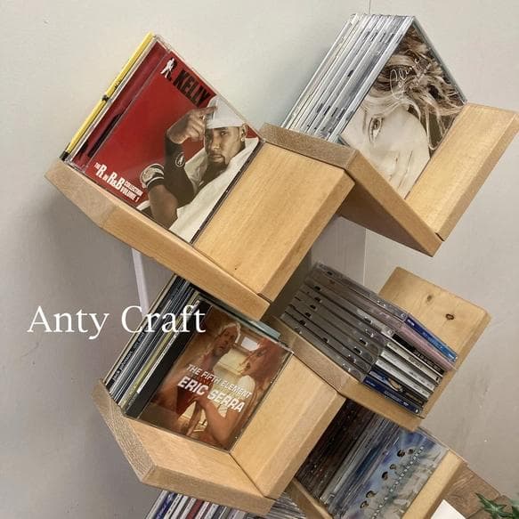 【NEW】【引取可能】大容量のCDラック CDスタンド LO/W 完成品