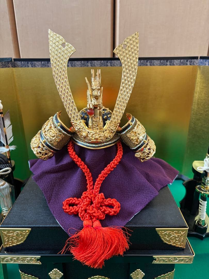 京甲冑 五月人形 兜と屏風のセット 5回程 使用美中古品 平安寿幸作