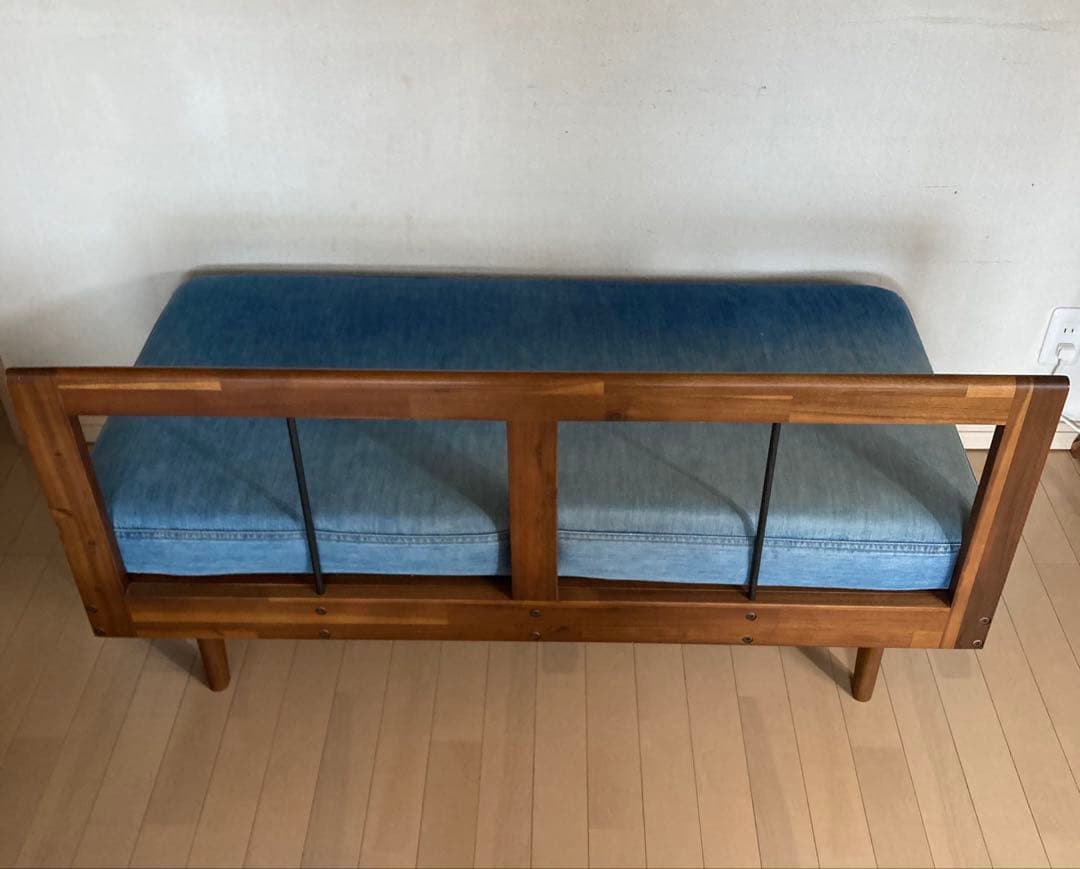 ★【unico】ウニコ スウェラ デニムソファ（ベンチバックレスト） ブルー★