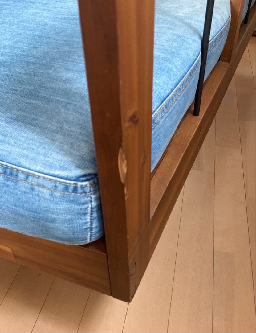 ★【unico】ウニコ スウェラ デニムソファ（ベンチバックレスト） ブルー★