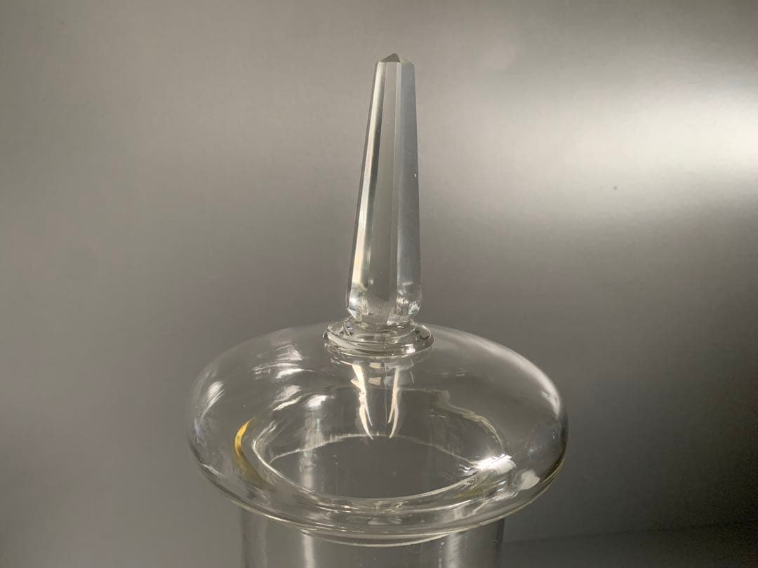 剣先 蓋付 ガラス瓶 ウランガラス 戦前 駄菓子瓶 気泡硝子 脚付 キャニスター