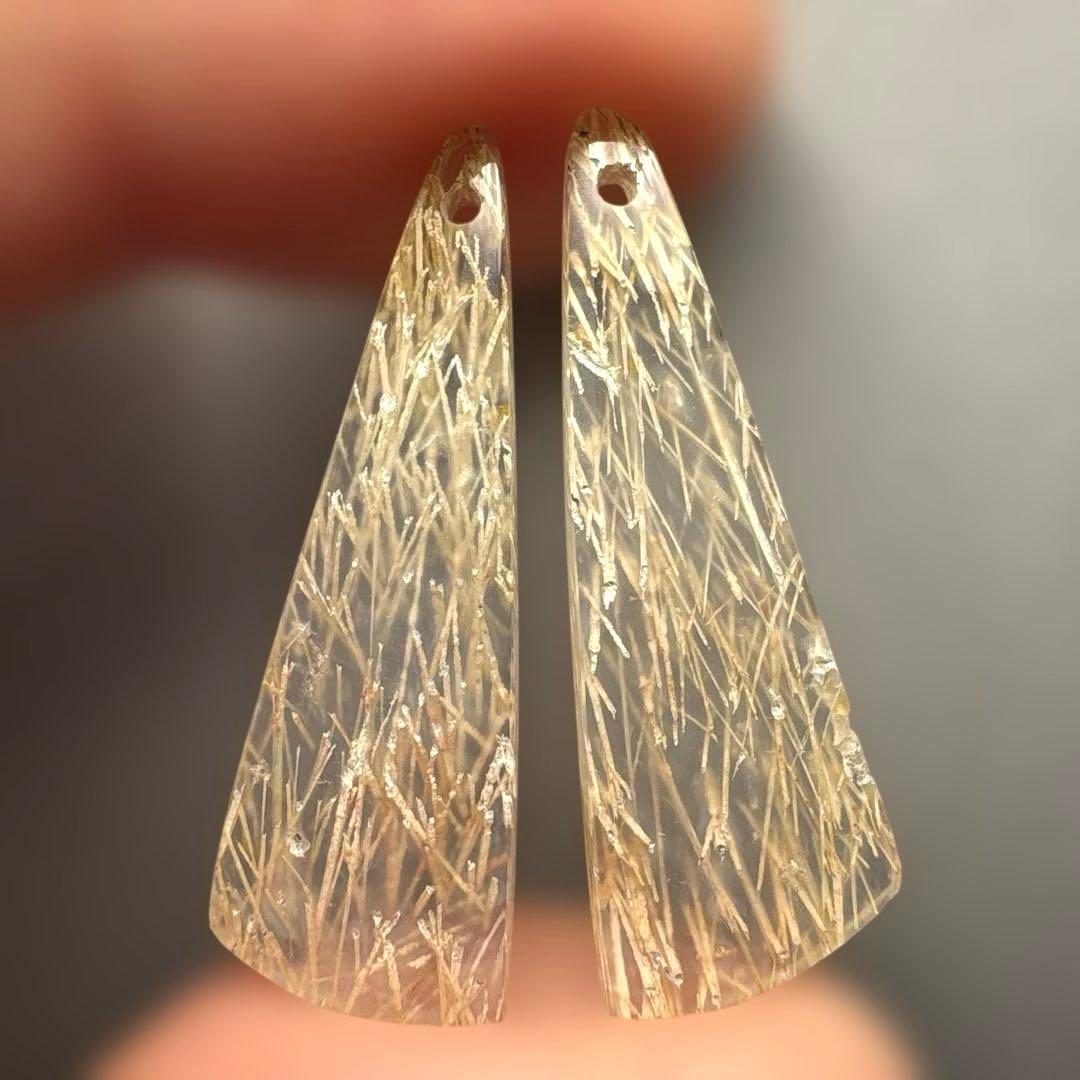 《のほほん様》レア✴︎チューブアゲート＆グリーンオパール＊ピアスorイヤリング