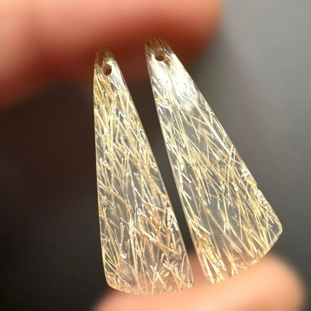 《のほほん様》レア✴︎チューブアゲート＆グリーンオパール＊ピアスorイヤリング