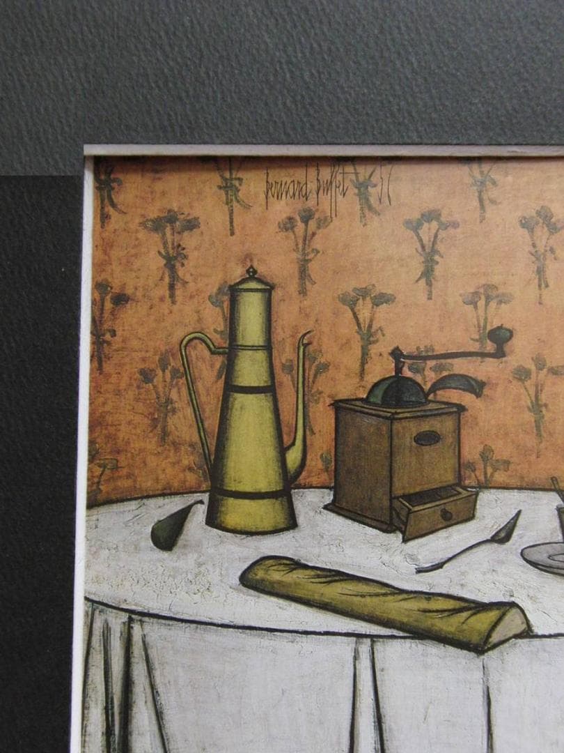 ベルナール・ビュッフェ、「Femme accoudee」、希少画集の額装画