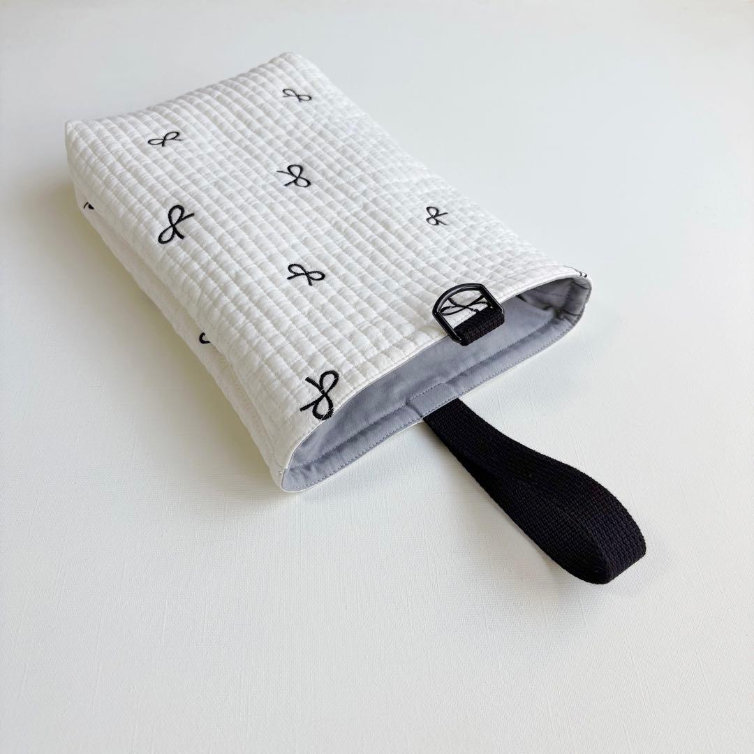 黒リボン　ヌビ　入園入学3点セット　刺繍　グレー　ブルーグレー　女の子