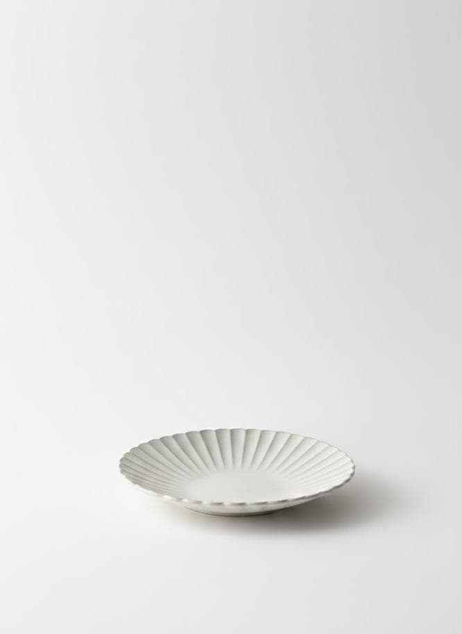 【新品】白峰園 手造り深皿 2枚セット 赤津焼 23.5cm 陶器 オフホワイト