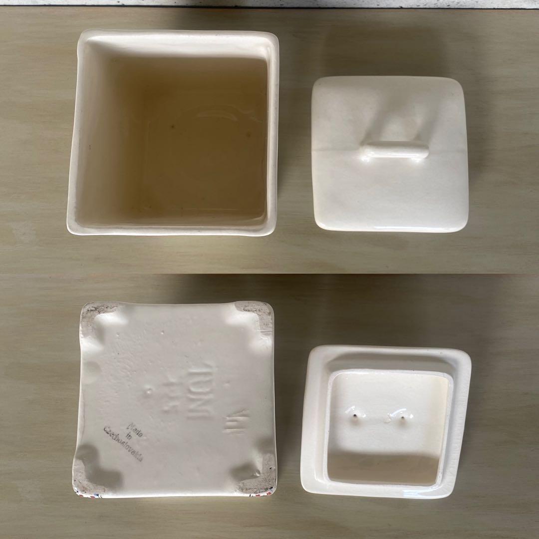 フランス　アンティーク　キャニスター　2個セット