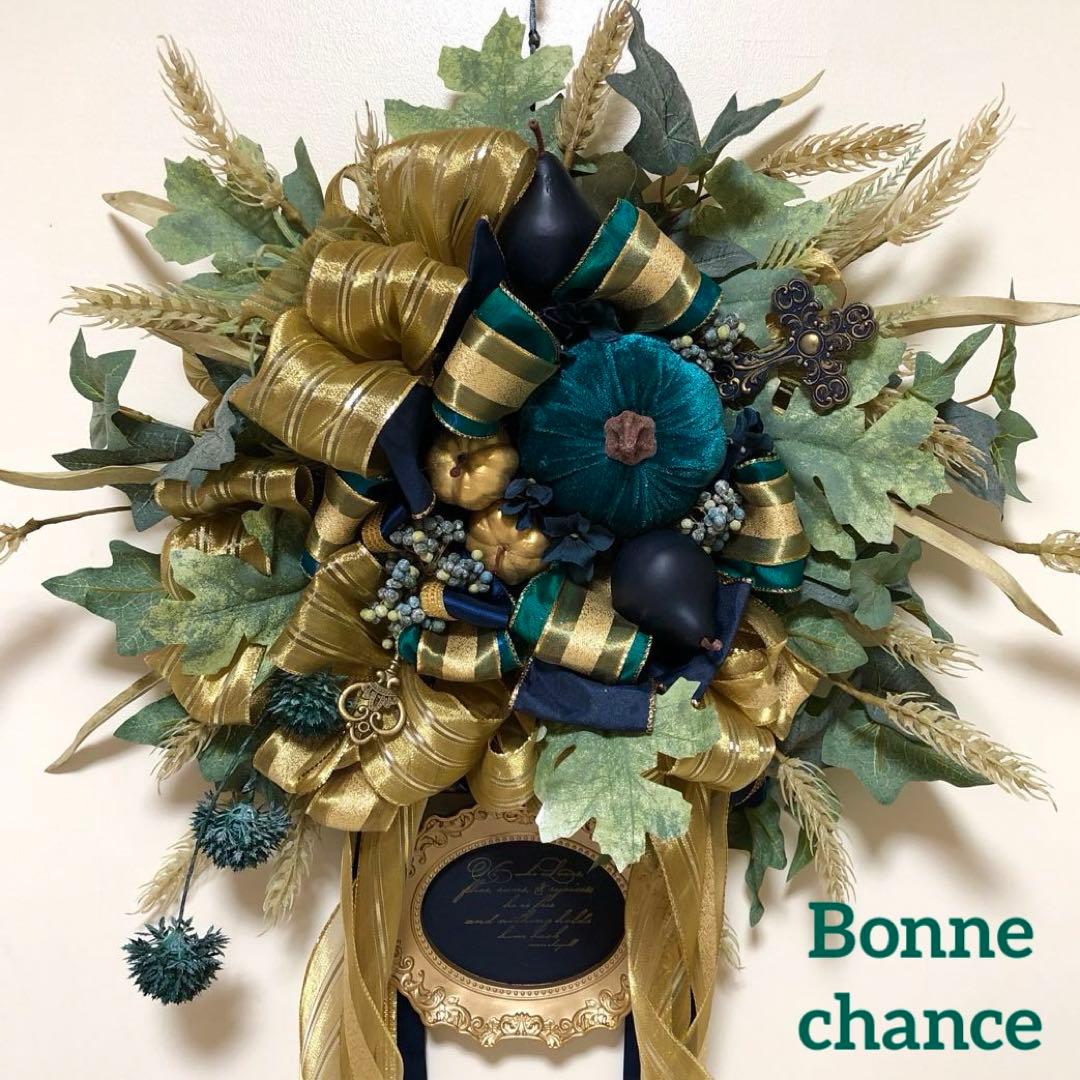 ハロウィンリース スワッグ カボチャ ハンドメイド インテリア 大きめ 特大