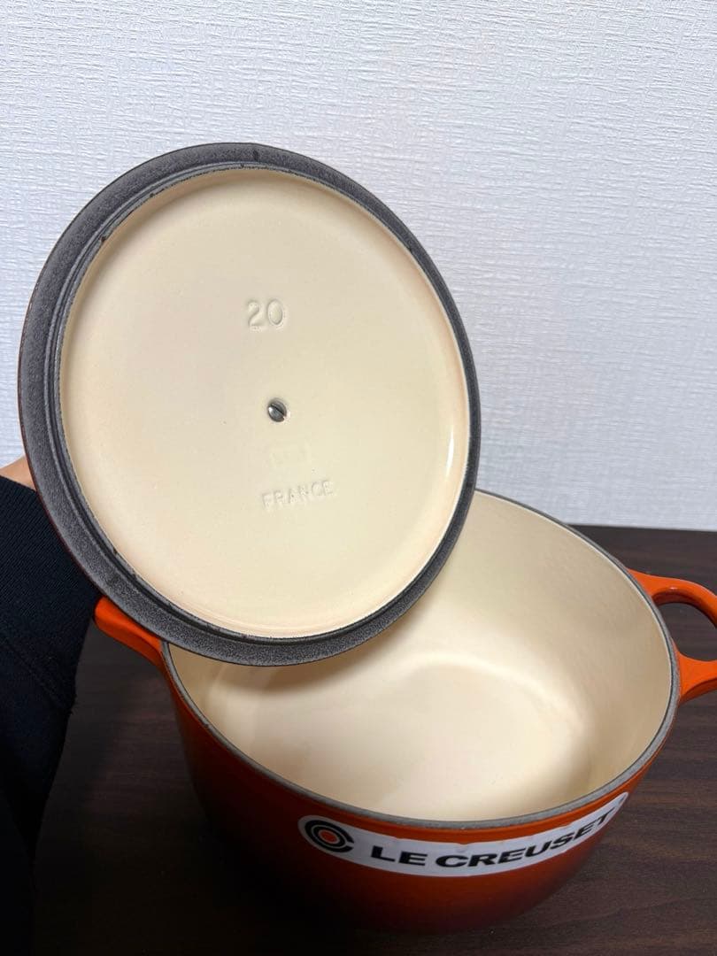 【箱あり】LE CREUSET 両手鍋 オレンジ 20cm