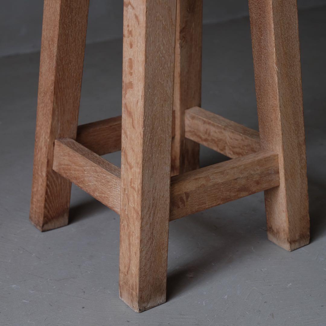 楢材 古い丸椅子　スツール チェア 古家具 古道具 アンティーク 昭和レトロ