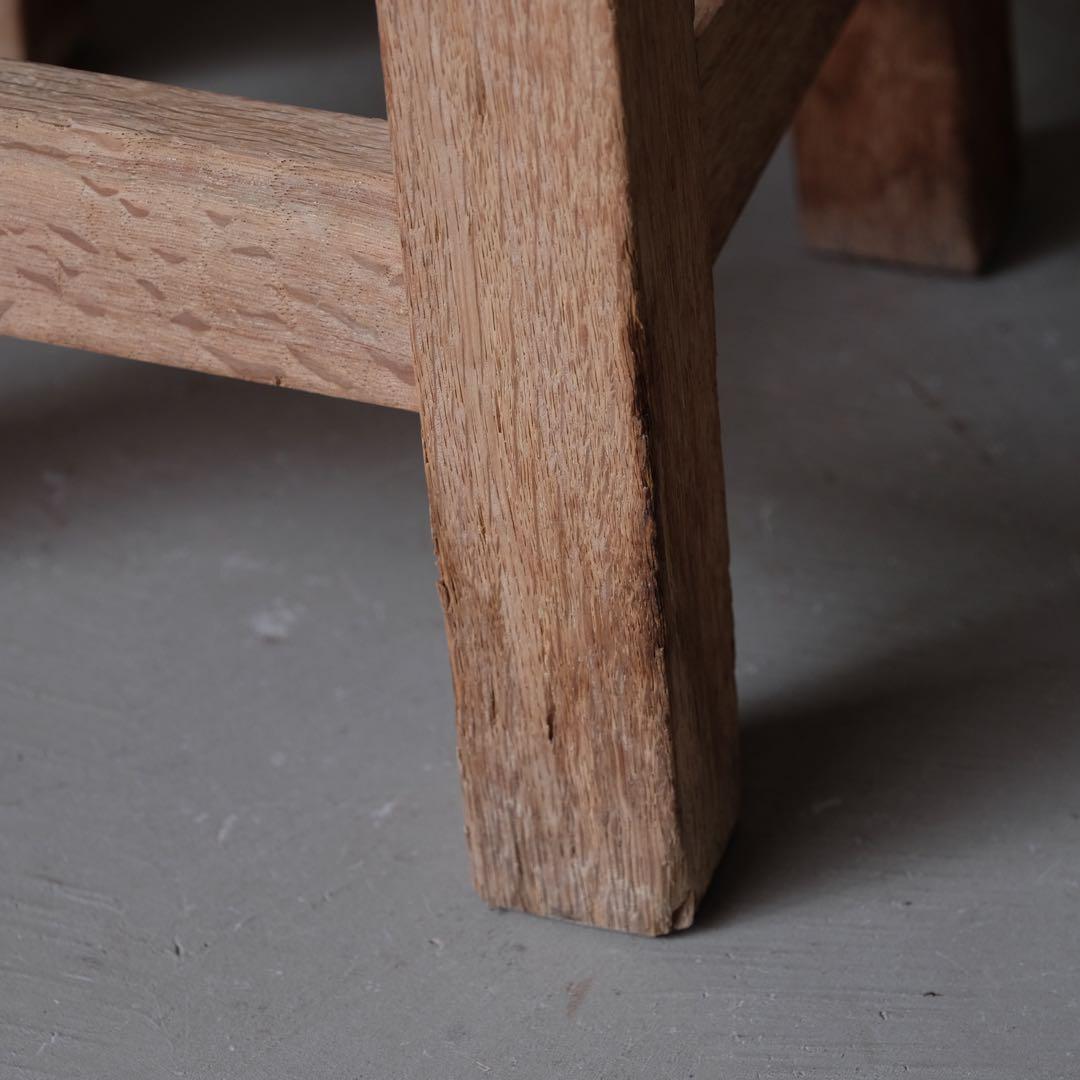 楢材 古い丸椅子　スツール チェア 古家具 古道具 アンティーク 昭和レトロ