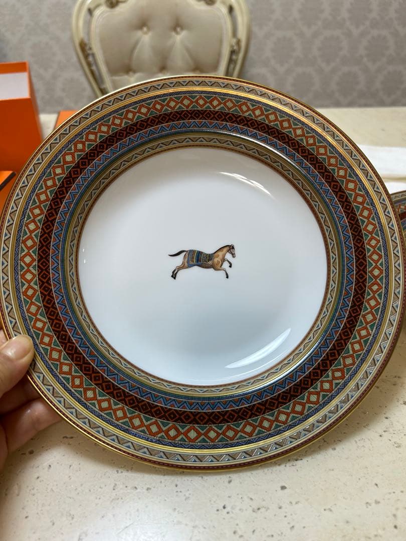 エルメス　シュヴァルドリアン　スーププレート2枚