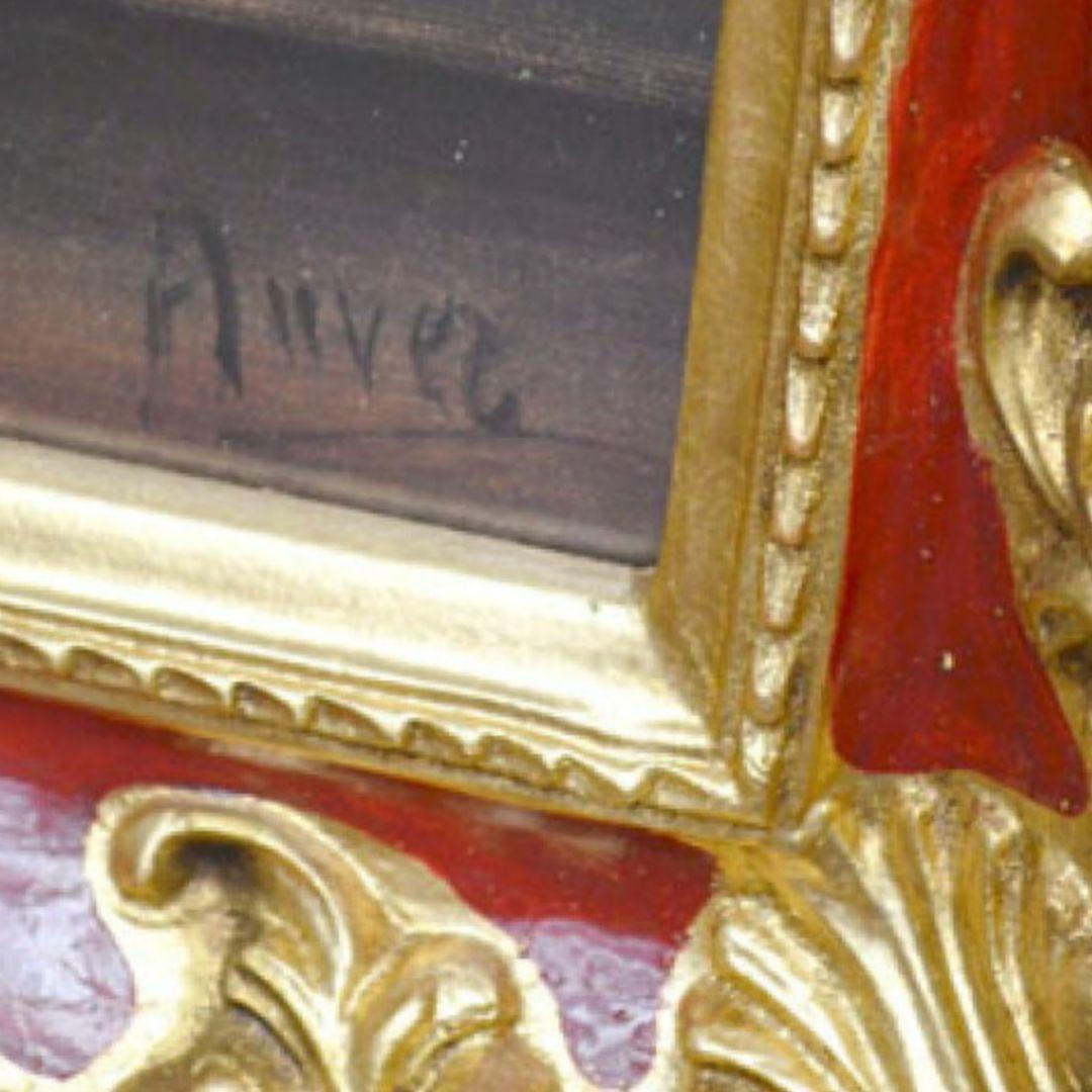 イタリア直輸入　イタリア製　『ミモザ』　ゴールドレッド額絵　前面ガラス張り