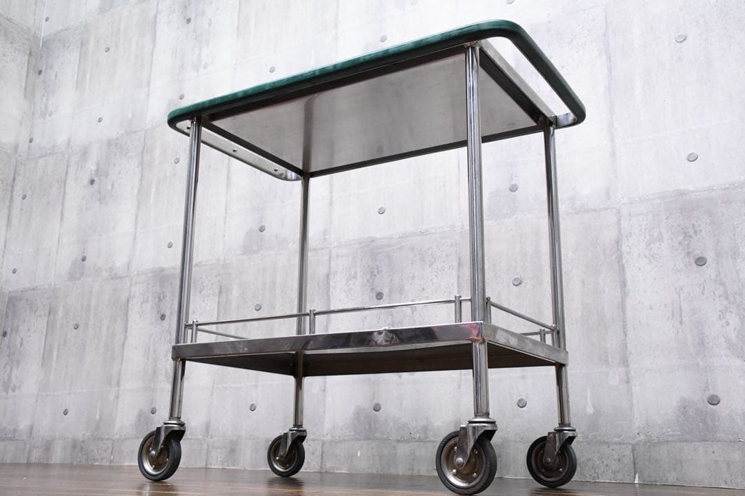 EEK73 SOLNO ステンレス製 2段 キャスターワゴン 上トレー脱着式