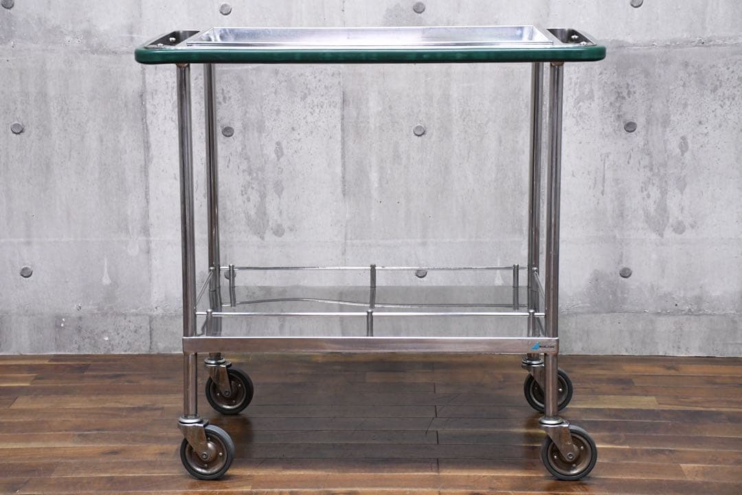 EEK73 SOLNO ステンレス製 2段 キャスターワゴン 上トレー脱着式