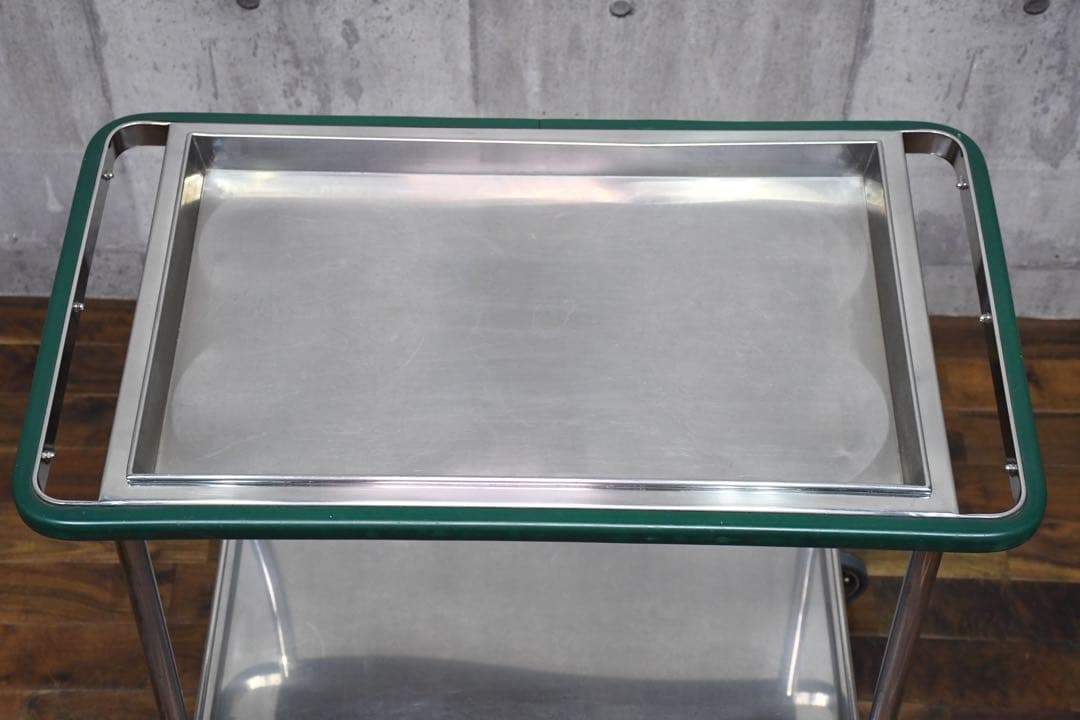 EEK73 SOLNO ステンレス製 2段 キャスターワゴン 上トレー脱着式