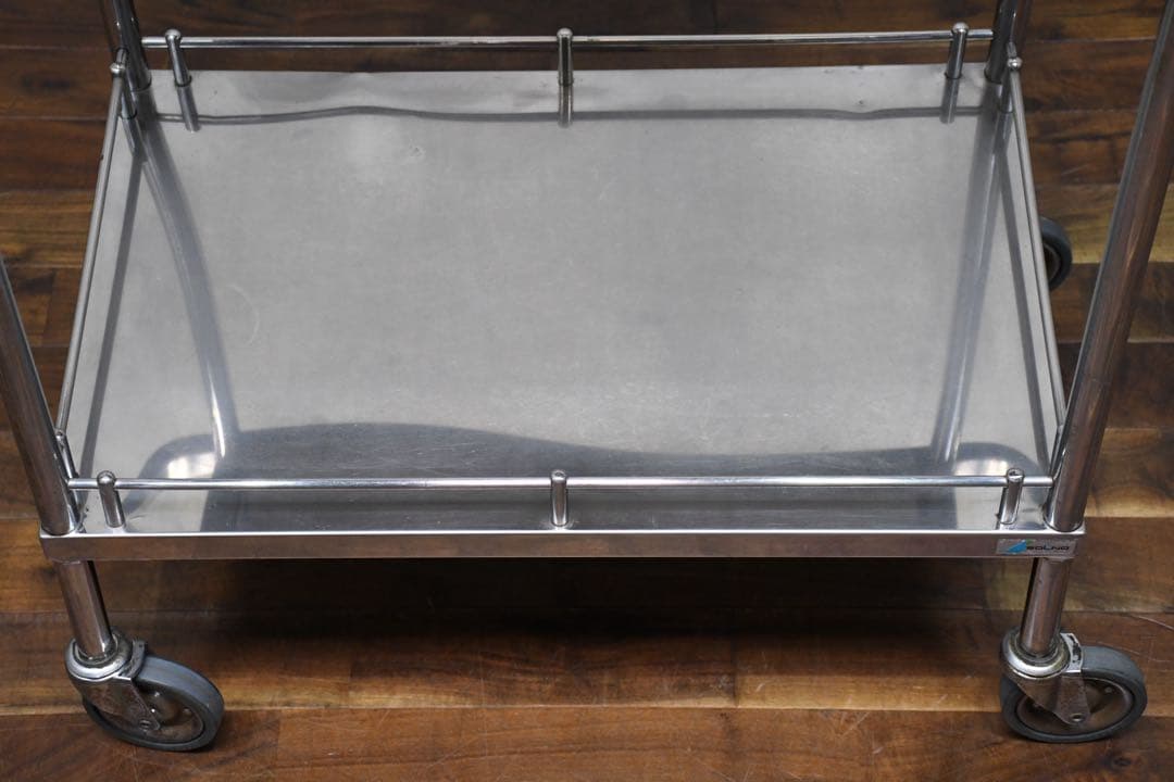 EEK73 SOLNO ステンレス製 2段 キャスターワゴン 上トレー脱着式