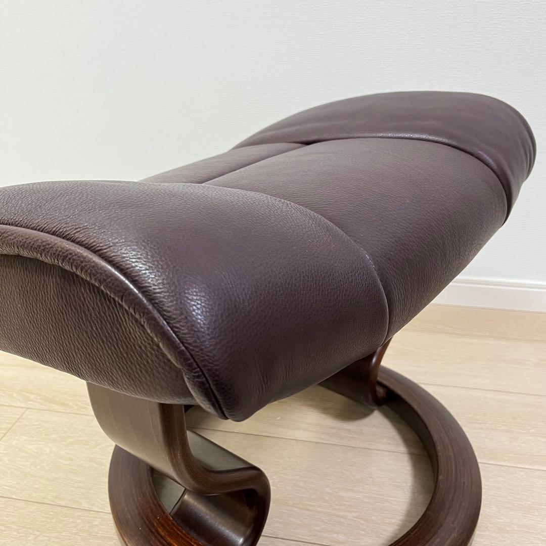 （て13）エコーネス オットマン ストレスレス レノ Reno 本革 ブラウン