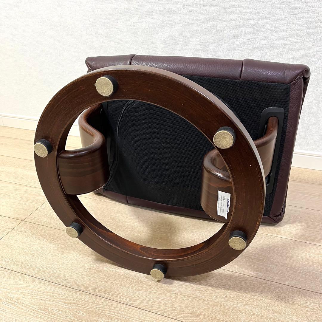 （て13）エコーネス オットマン ストレスレス レノ Reno 本革 ブラウン