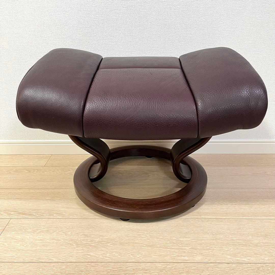 （て13）エコーネス オットマン ストレスレス レノ Reno 本革 ブラウン