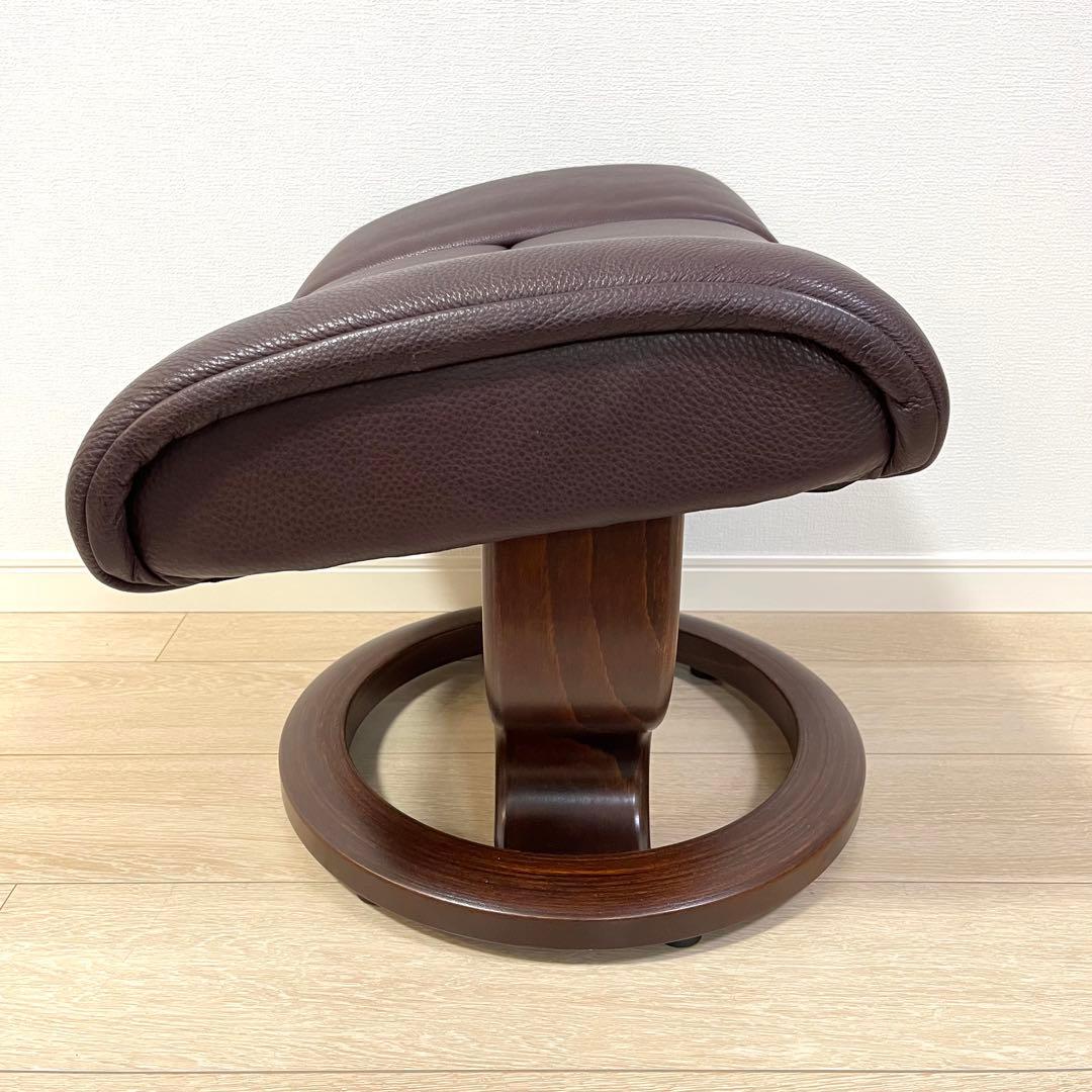 （て13）エコーネス オットマン ストレスレス レノ Reno 本革 ブラウン