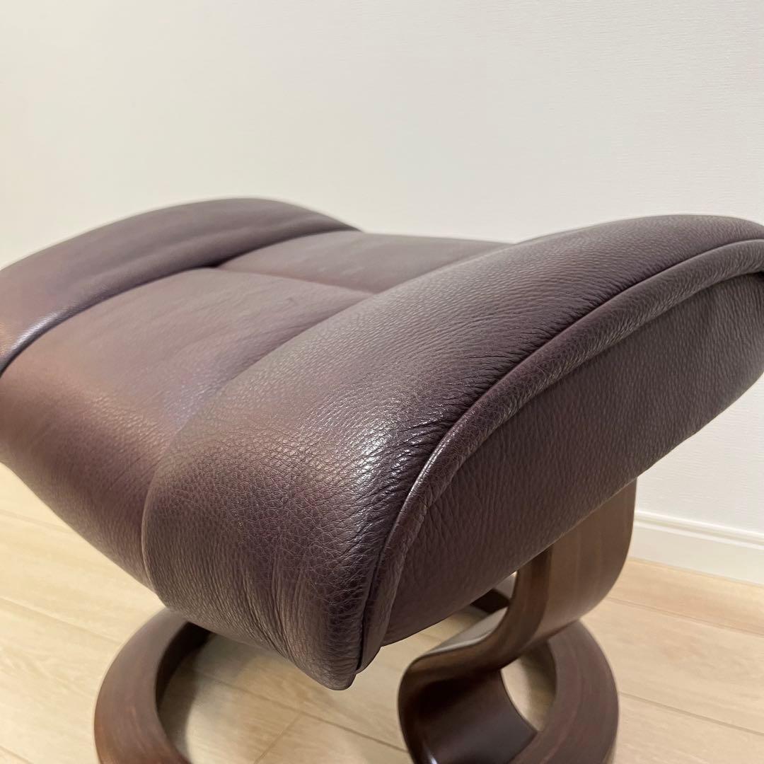 （て13）エコーネス オットマン ストレスレス レノ Reno 本革 ブラウン