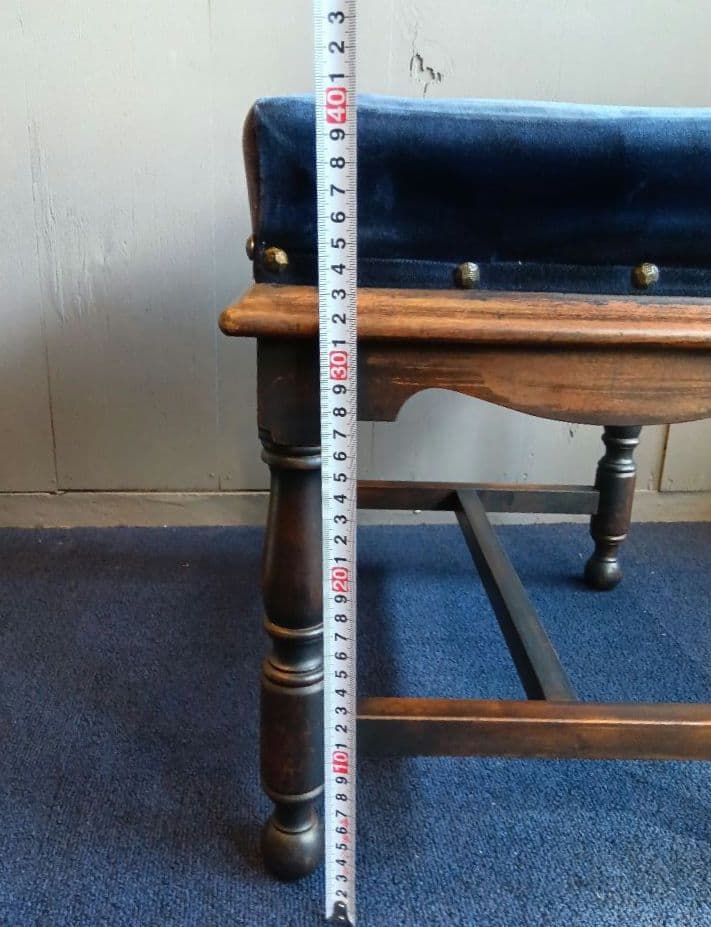 木製クラシックスツール ネイビー　ヴィンテージ　レトロ