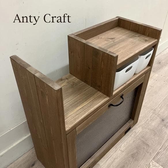 【サイズオーダー可】【引取可能】扉付きキッチン収納（ケース大1個＆小1個付）