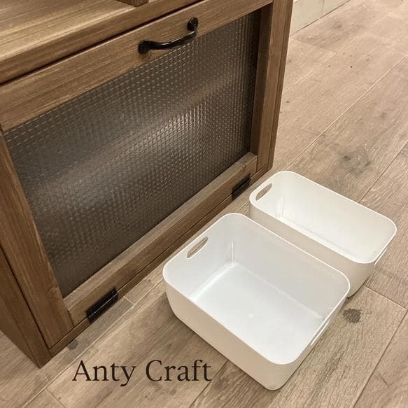 【サイズオーダー可】【引取可能】扉付きキッチン収納（ケース大1個＆小1個付）