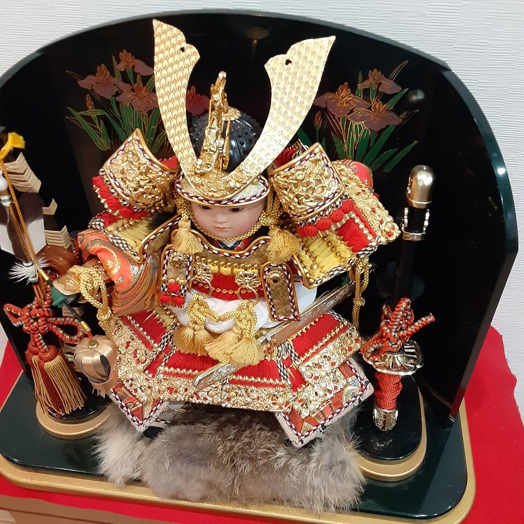 「極美品」 五月人形 武将 凛々しいお顔 豪華 鎧 兜 童大将 節句 コンパクト