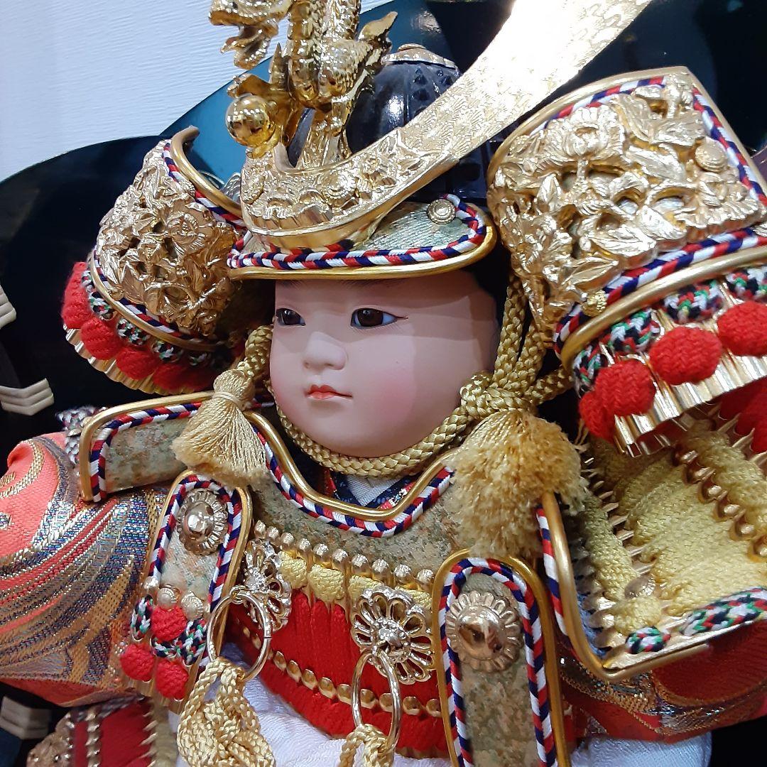 「極美品」 五月人形 武将 凛々しいお顔 豪華 鎧 兜 童大将 節句 コンパクト