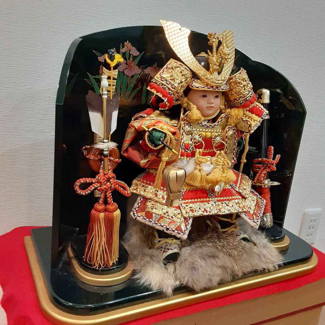 「極美品」 五月人形 武将 凛々しいお顔 豪華 鎧 兜 童大将 節句 コンパクト