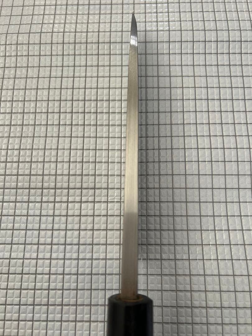 包丁 出刃 ダマスカス 安来鋼青紙２号 180mm 紫檀シノギ柄 ④