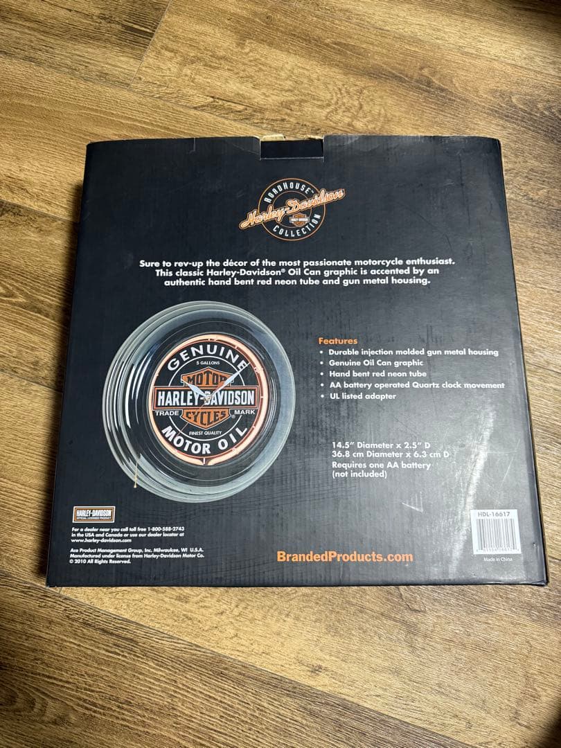 HARLEY-DAVIDSON ネオンクロック壁掛け時計 ネオン管　箱付き