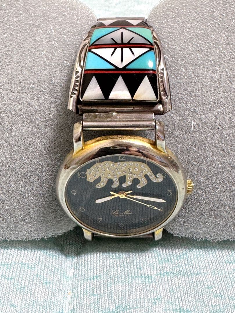 希少レア★ビンテージ　ZUNI族　インディアンジュエリー　メンズ　腕時計