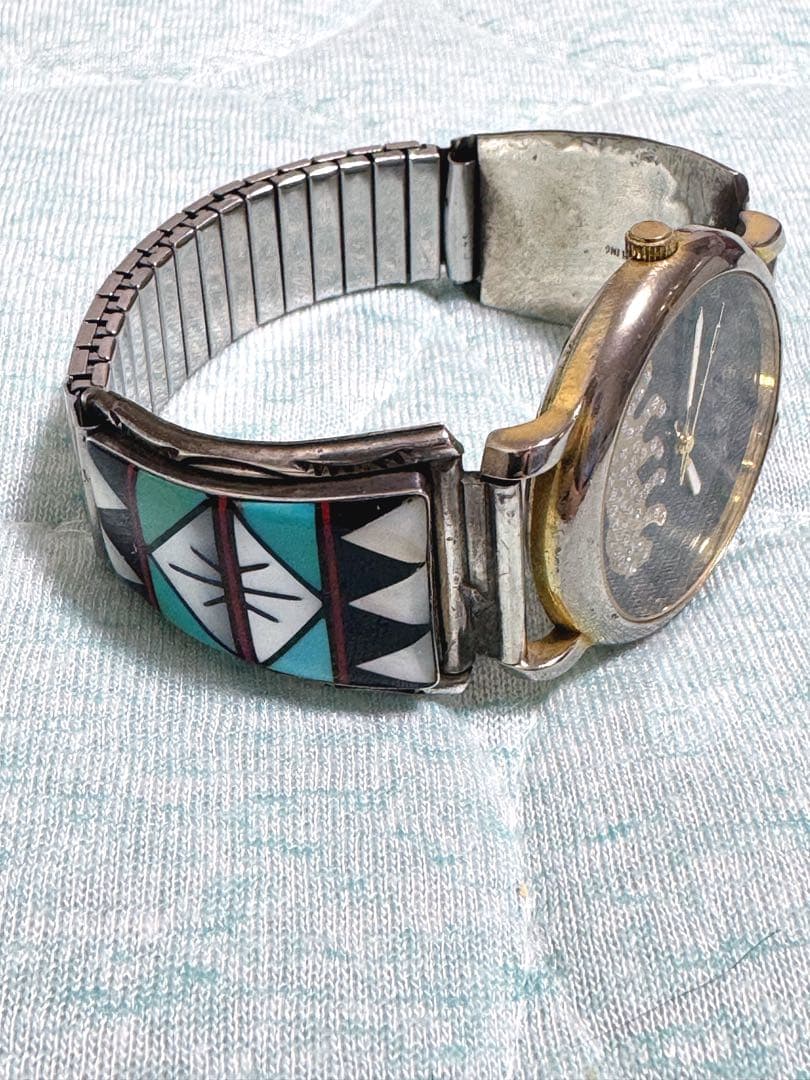 希少レア★ビンテージ　ZUNI族　インディアンジュエリー　メンズ　腕時計