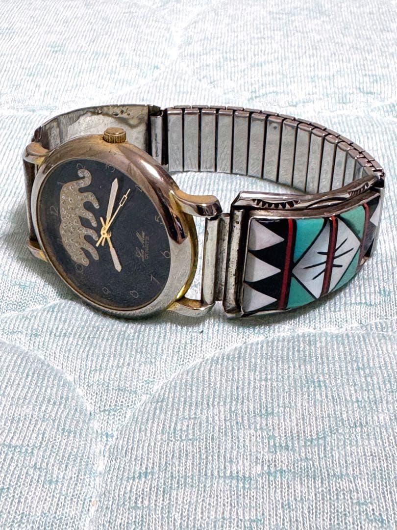 希少レア★ビンテージ　ZUNI族　インディアンジュエリー　メンズ　腕時計