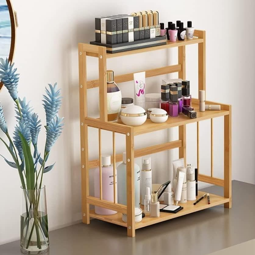 3段式収納ラック 竹材 卓上整理収納 キッチン調味料