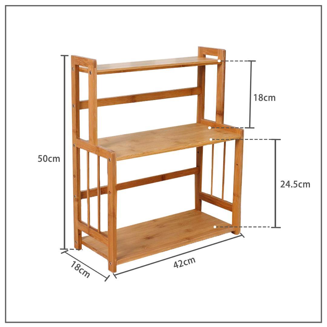 3段式収納ラック 竹材 卓上整理収納 キッチン調味料