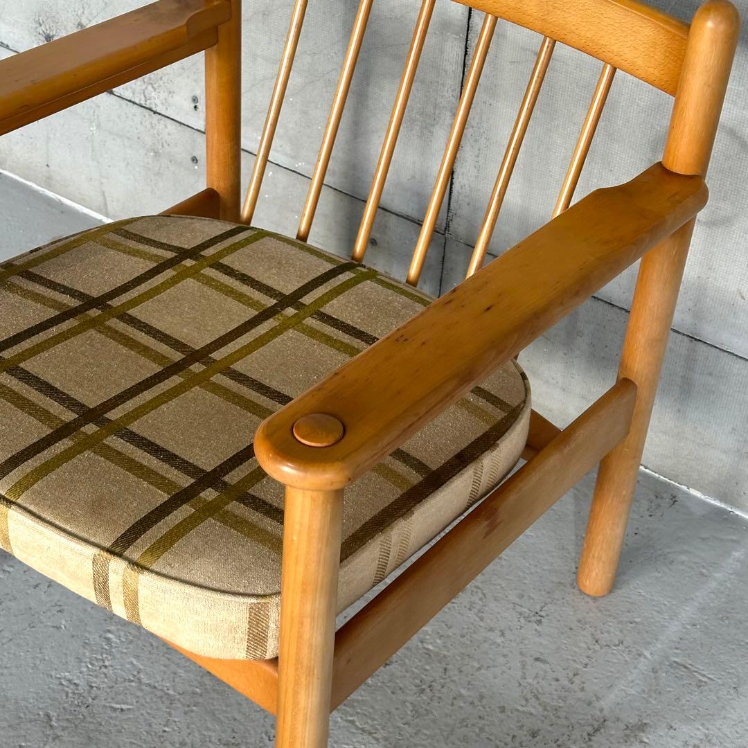 ✿昭和レトロ✿ カリモク ヴィンテージ木製チェア クラシック 布座面