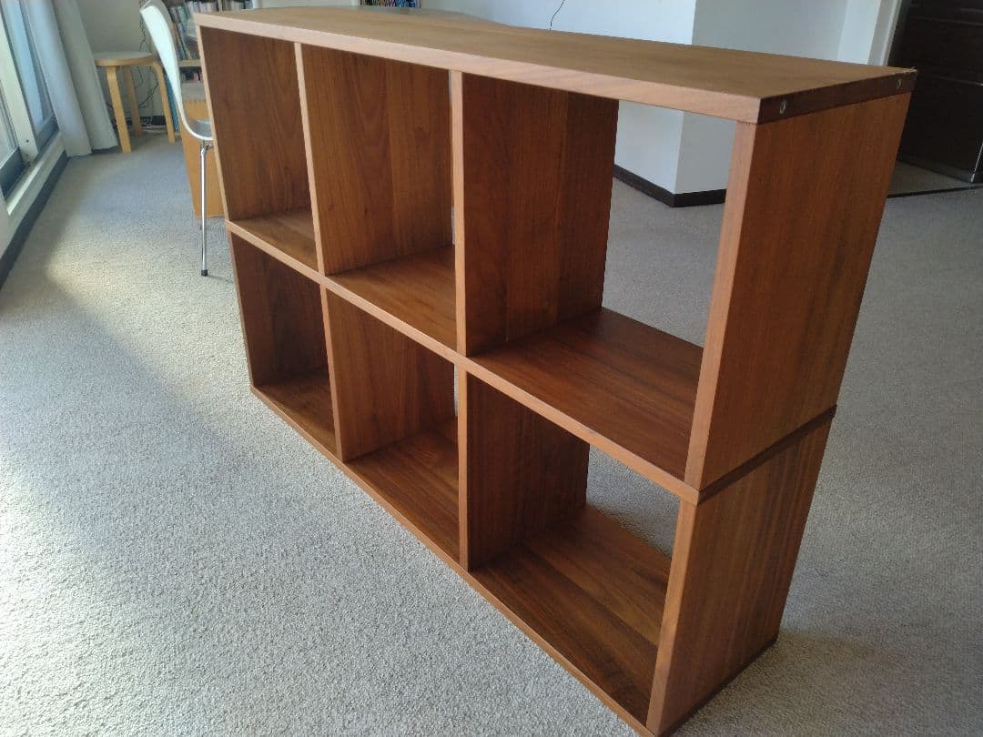 【訳あり良品】MUJI無印 スタッキングシェルフ3×2/ウォルナット材/ラック棚