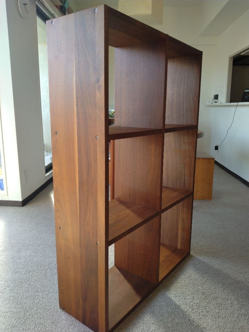 【訳あり良品】MUJI無印 スタッキングシェルフ3×2/ウォルナット材/ラック棚