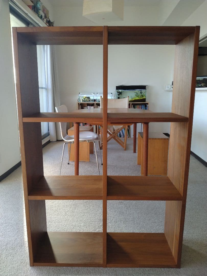 【訳あり良品】MUJI無印 スタッキングシェルフ3×2/ウォルナット材/ラック棚