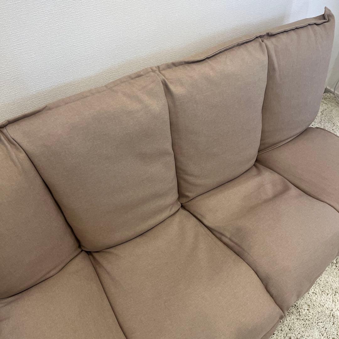 ロウヤ　ベージュ クッションソファ 2人掛け