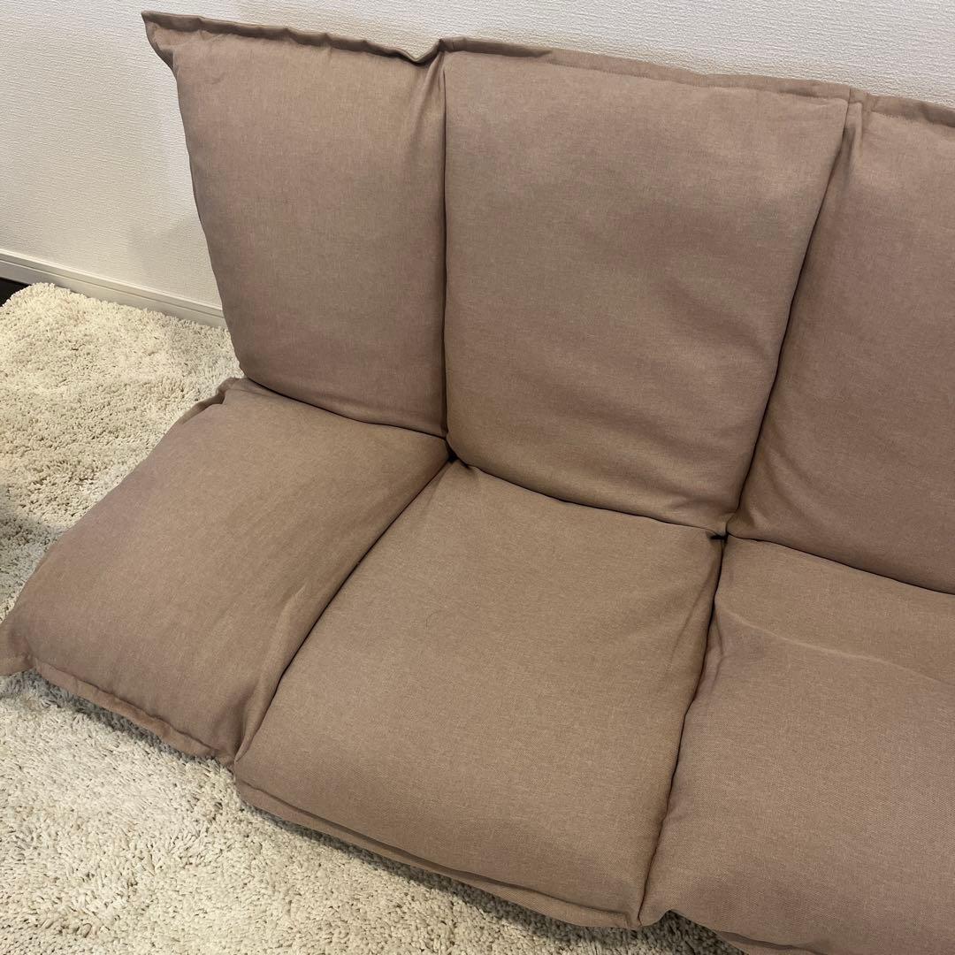 ロウヤ　ベージュ クッションソファ 2人掛け