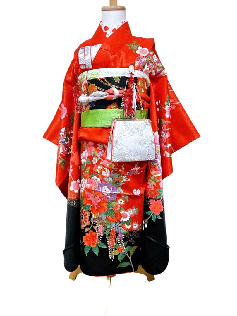 お買い得品♡七五三　7歳　女の子　フルセット　一式　赤系　古典柄