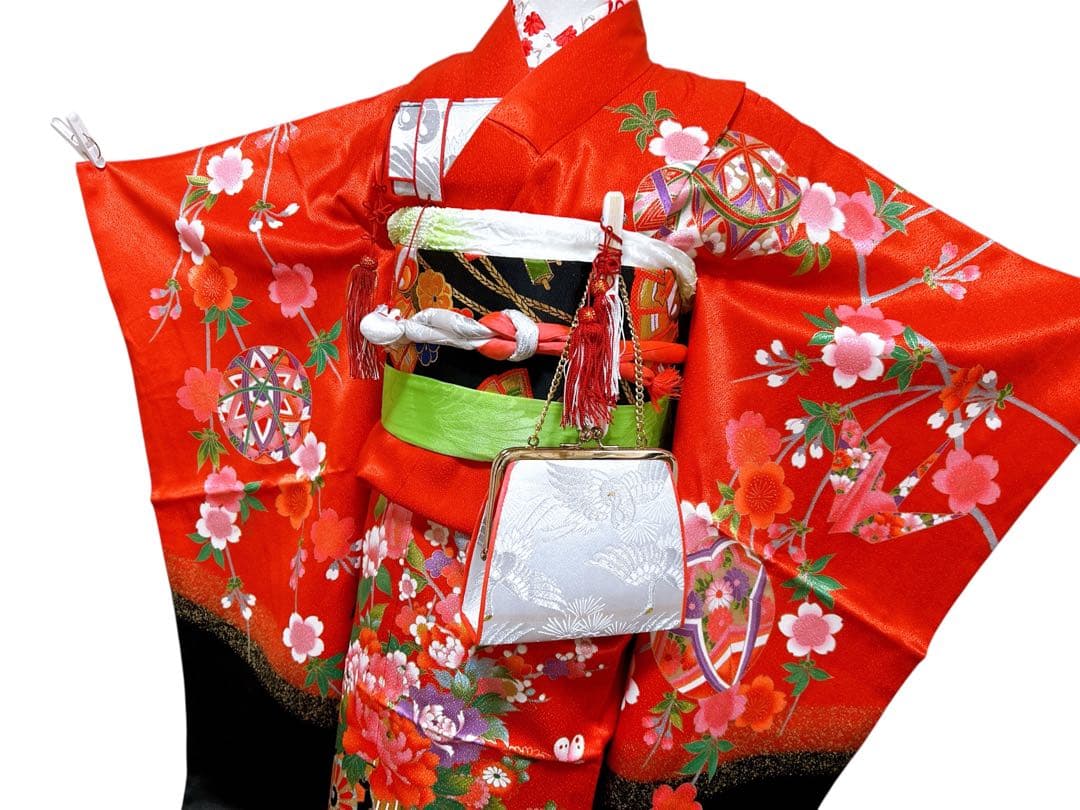 お買い得品♡七五三　7歳　女の子　フルセット　一式　赤系　古典柄