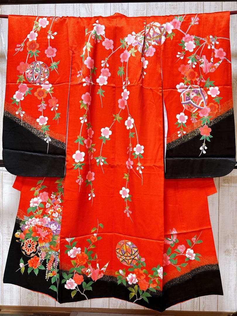 お買い得品♡七五三　7歳　女の子　フルセット　一式　赤系　古典柄